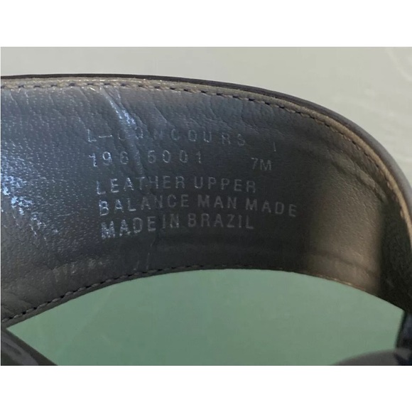 Franco Sarto Sandals Heel Open Toe Slide Sz 7M Leather Buckle Black Gray - Picture 11 of 11